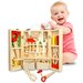 TRUSA DE SCULE DIN LEMN MONTESSORI CU 40 DE ACCESORII